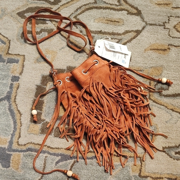 Toms Rust Brown Fringe Crossbody Bag - Picture 1 of 6